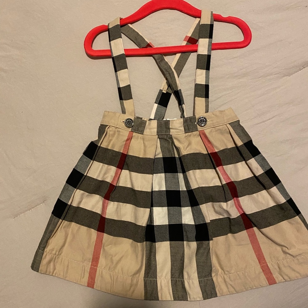 Toddler Burberry suspender skirt dress